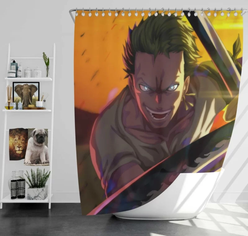 Roronoa Zoro Bounty Hunter Anime Shower Curtain