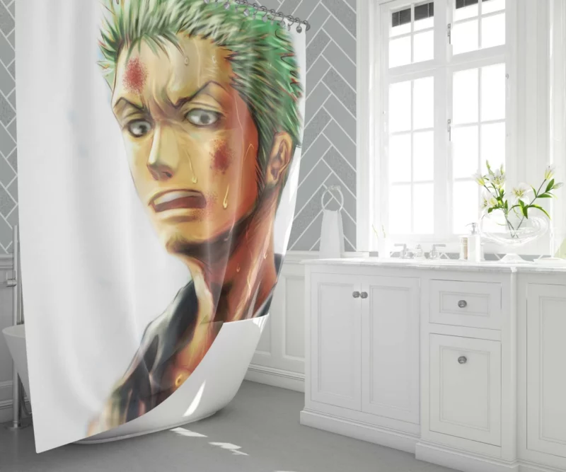 Roronoa Zoro Cutting Edge Anime Shower Curtain 1