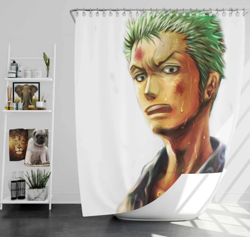 Roronoa Zoro Cutting Edge Anime Shower Curtain