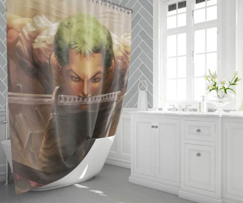 Roronoa Zoro Pirate Tale Anime Shower Curtain 1