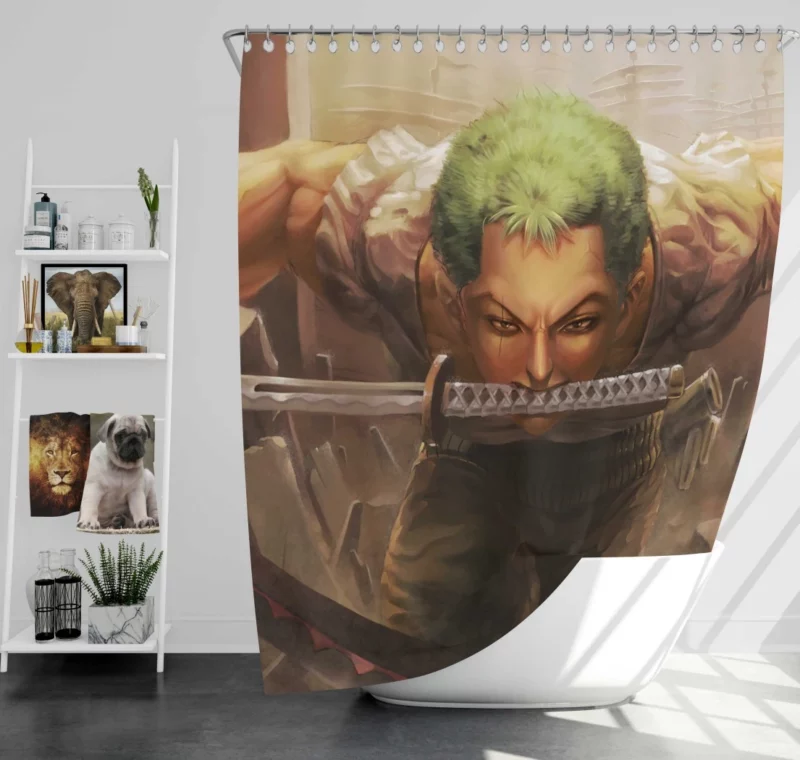 Roronoa Zoro Pirate Tale Anime Shower Curtain