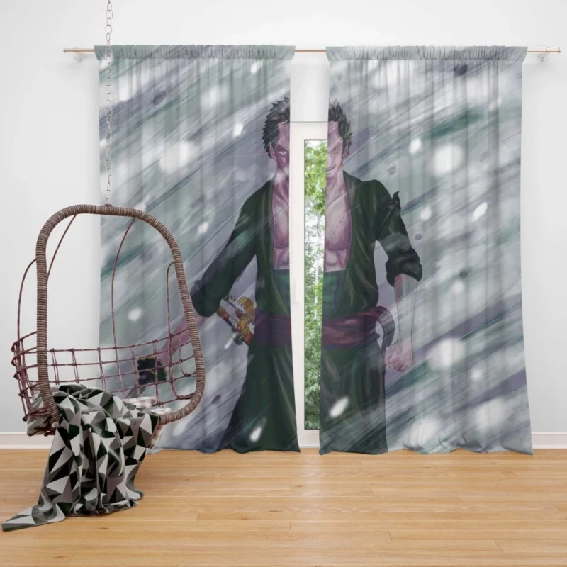 Roronoa Zoro Pirate Triumph Anime Curtain