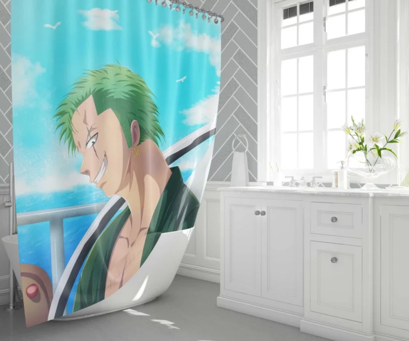 Roronoa Zoro Sword Master Anime Shower Curtain 1