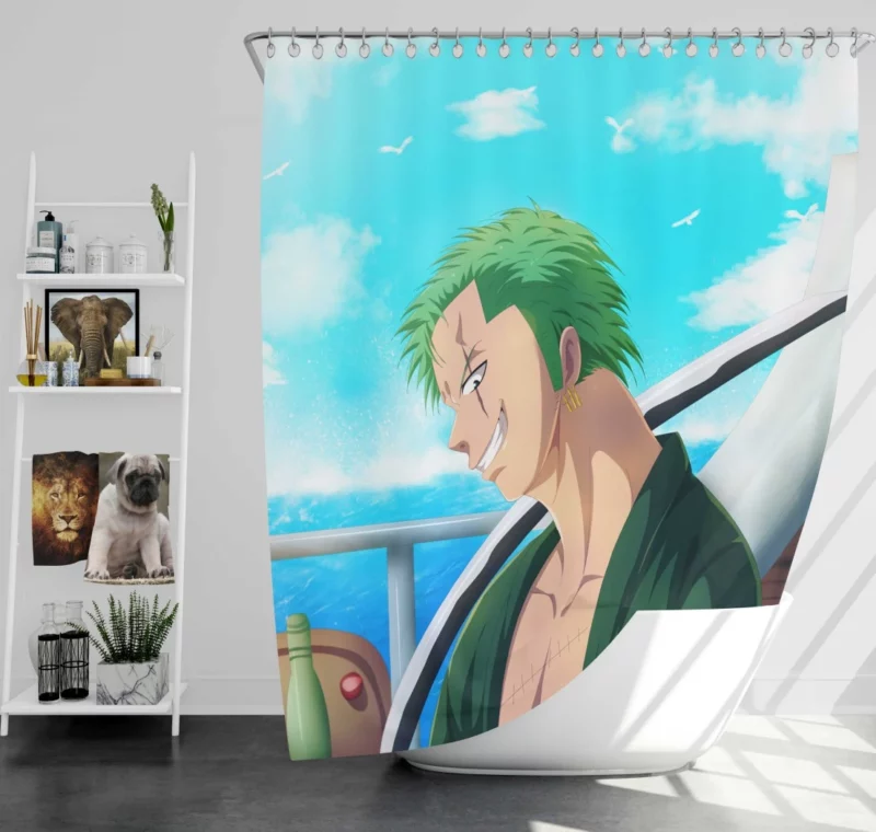 Roronoa Zoro Sword Master Anime Shower Curtain