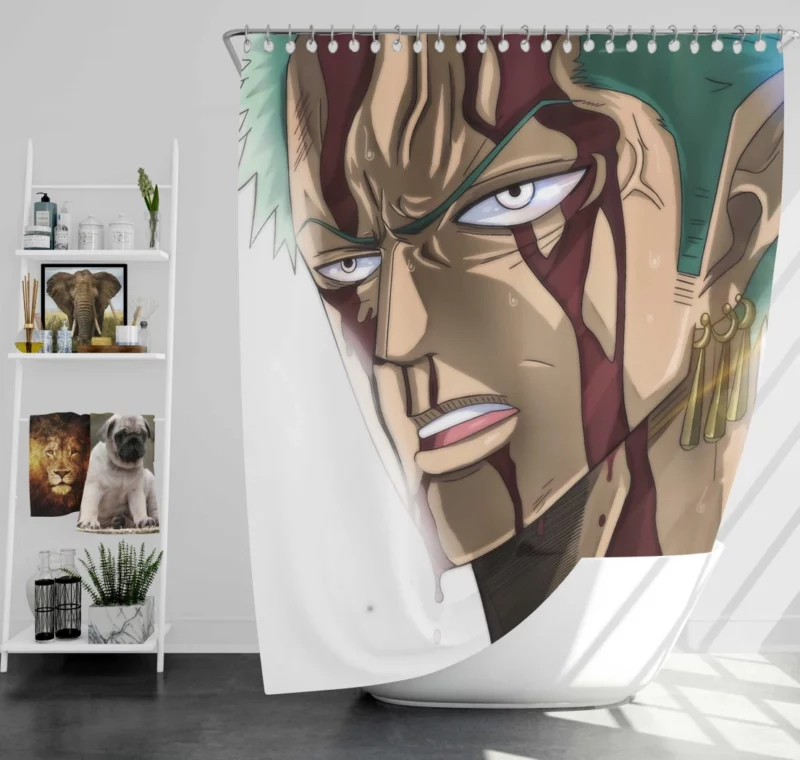 Roronoa Zoro Swordmaster Legacy Anime Shower Curtain