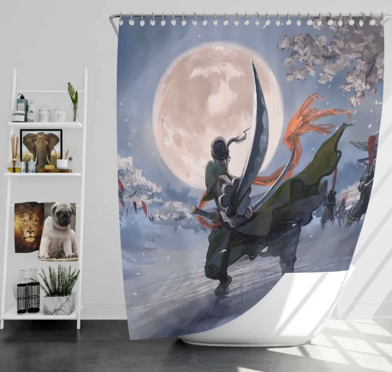 Roronoa Zoro Swordmaster Odyssey Anime Shower Curtain