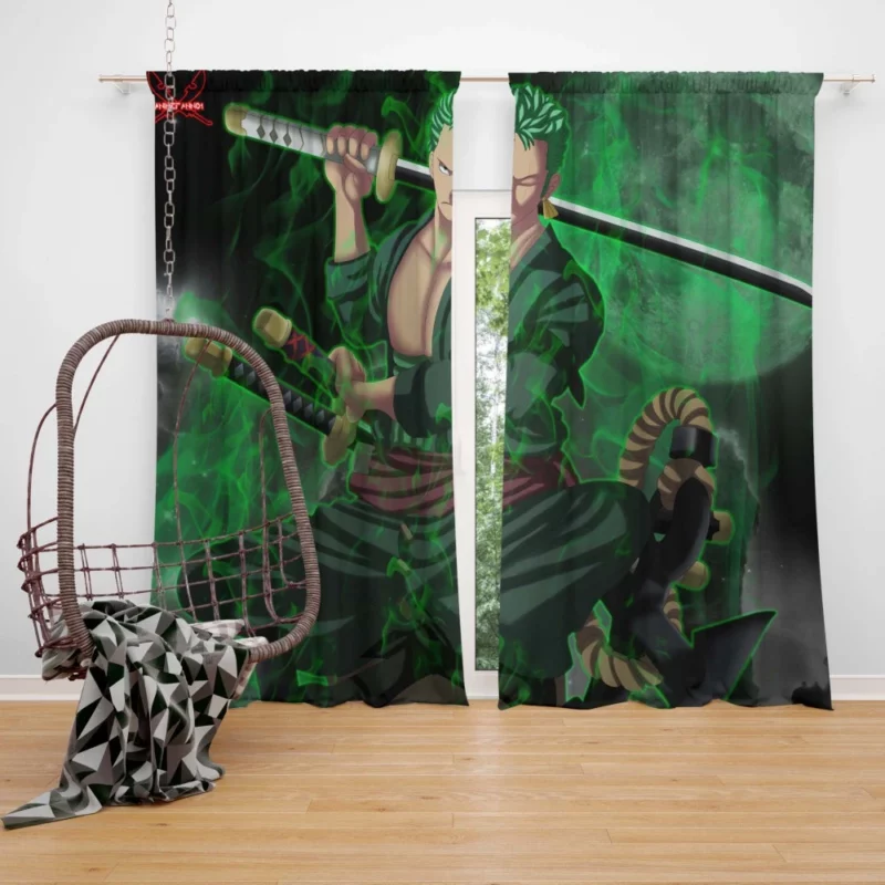 Roronoa Zoro Swordmaster Path Anime Curtain