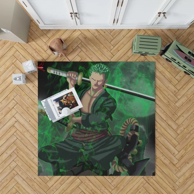 Roronoa Zoro Swordmaster Path Anime Rug