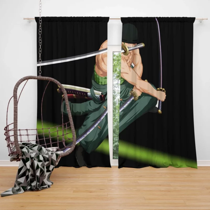 Roronoa Zoro Three-Sword Style Anime Curtain