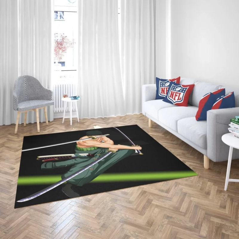 Roronoa Zoro Three-Sword Style Anime Rug 2