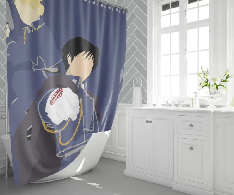 Roy Mustang and Riza Unbreakable Bond Anime Shower Curtain 1