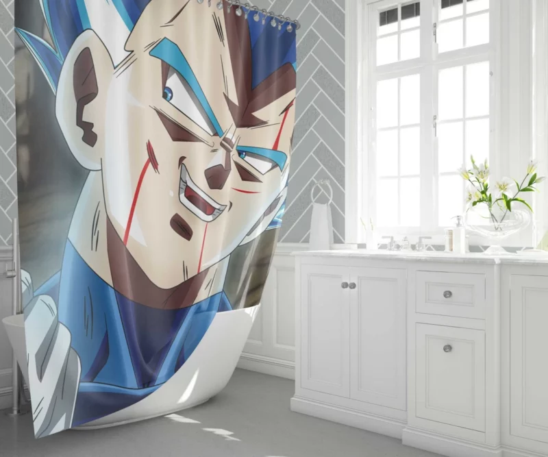 Royal Rivalry Vegeta Super Saiyan Blue Anime Shower Curtain 1