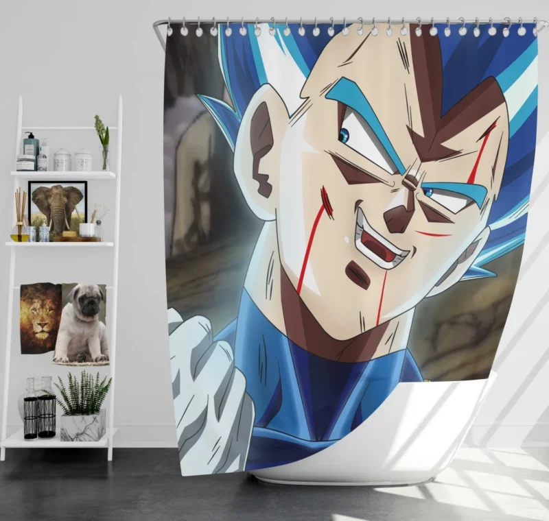 Royal Rivalry Vegeta Super Saiyan Blue Anime Shower Curtain