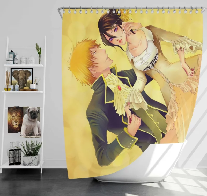 Rukia and Ichigo Unbreakable Bond Anime Shower Curtain