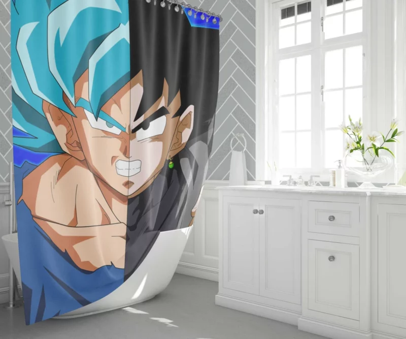 SSGSS Goku & Black Epic Confrontation Anime Shower Curtain 1