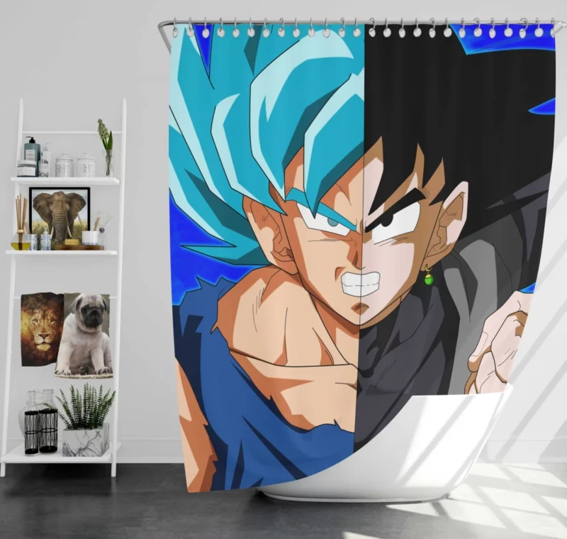 SSGSS Goku & Black Epic Confrontation Anime Shower Curtain