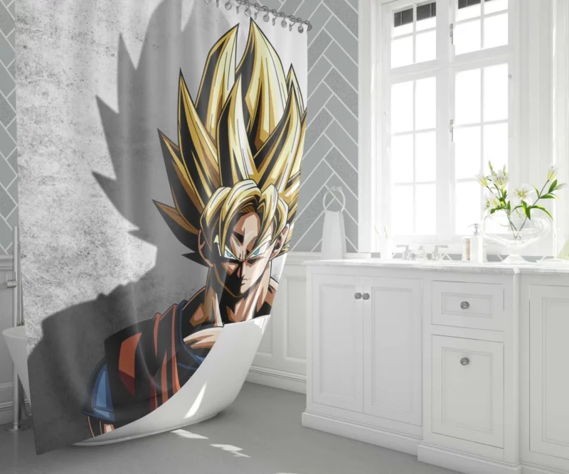 SSJ Goku Triumph and Battle Valor Anime Shower Curtain 1