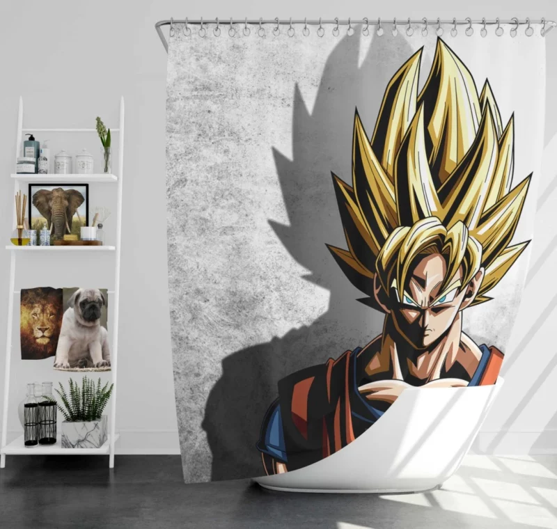 SSJ Goku Triumph and Battle Valor Anime Shower Curtain