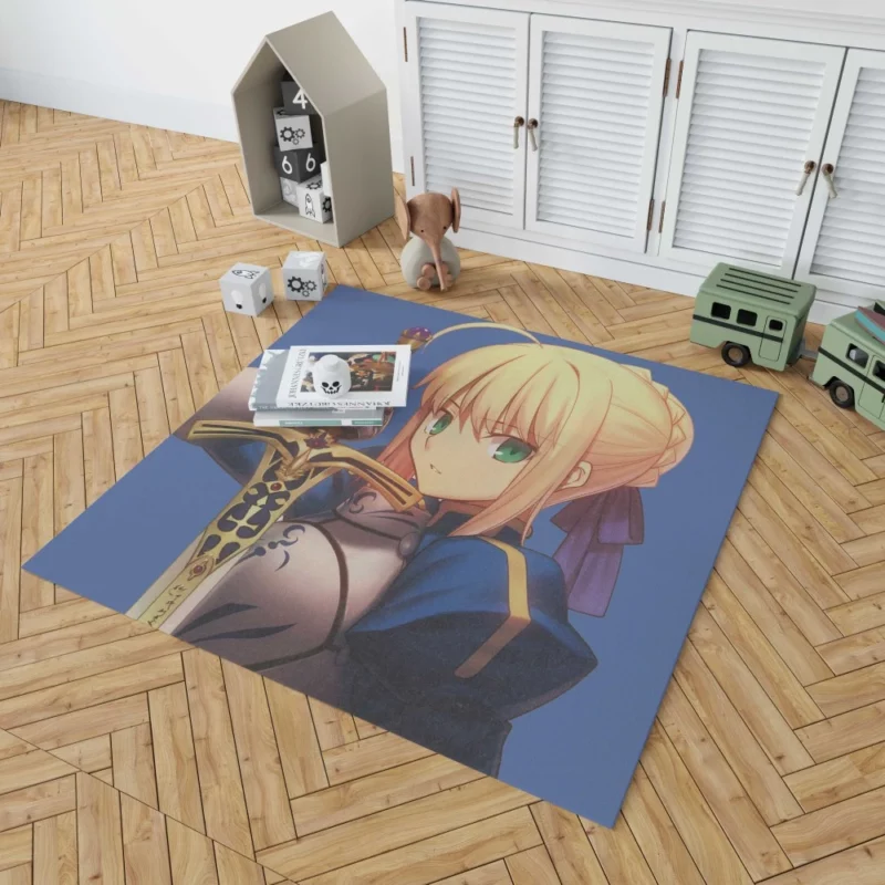 Saber Lily Excalibur Radiant Light Anime Rug 1