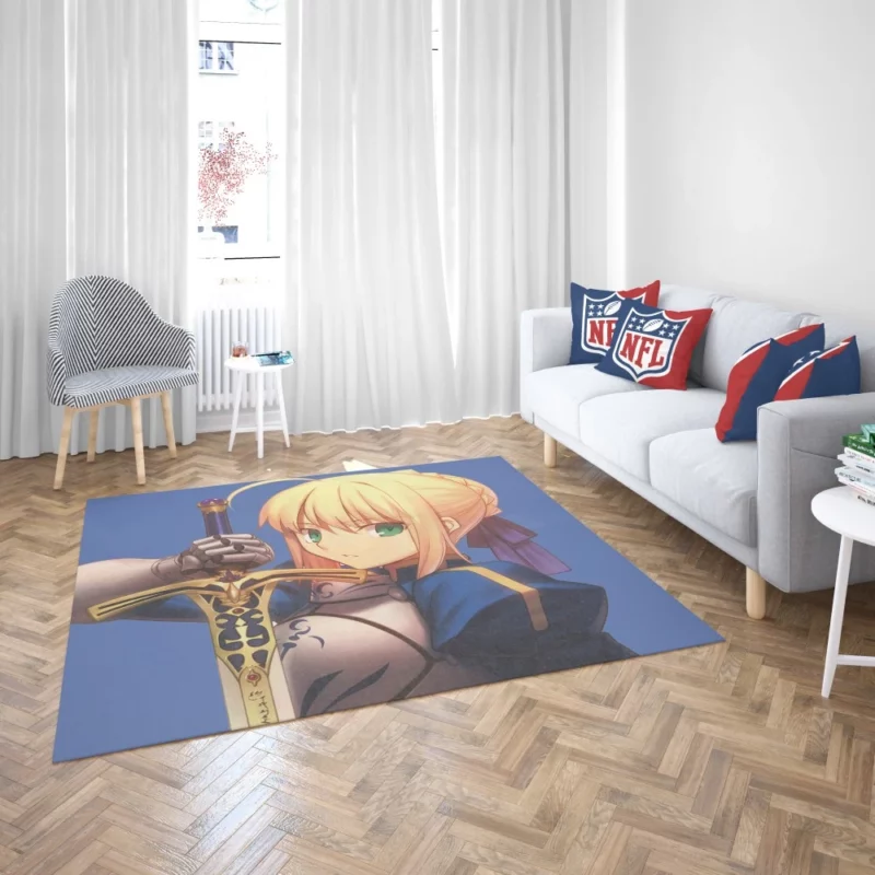 Saber Lily Excalibur Radiant Light Anime Rug 2