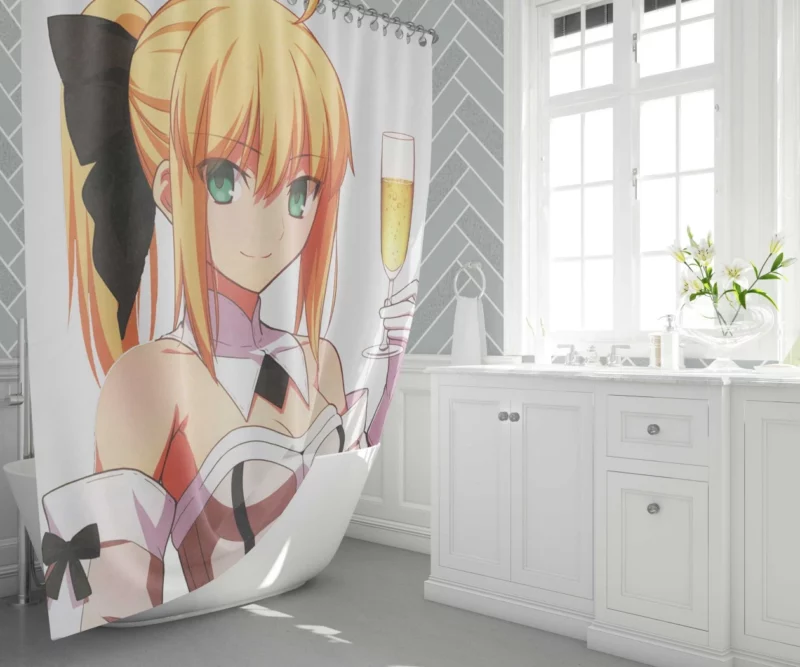 Saber Lily Fate Stay Night Radiant Sword Anime Shower Curtain 1