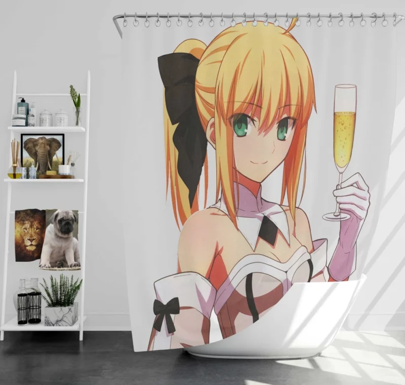 Saber Lily Fate Stay Night Radiant Sword Anime Shower Curtain