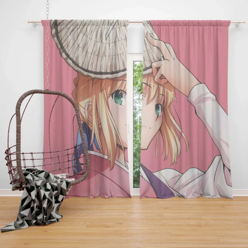 Saber Lily Windswept Beauty of Fate Series Anime Curtain