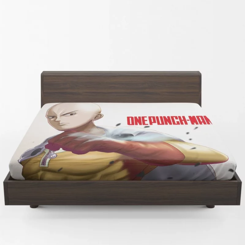 Saitama Heroic Adventures Await Anime Fitted Sheet 1