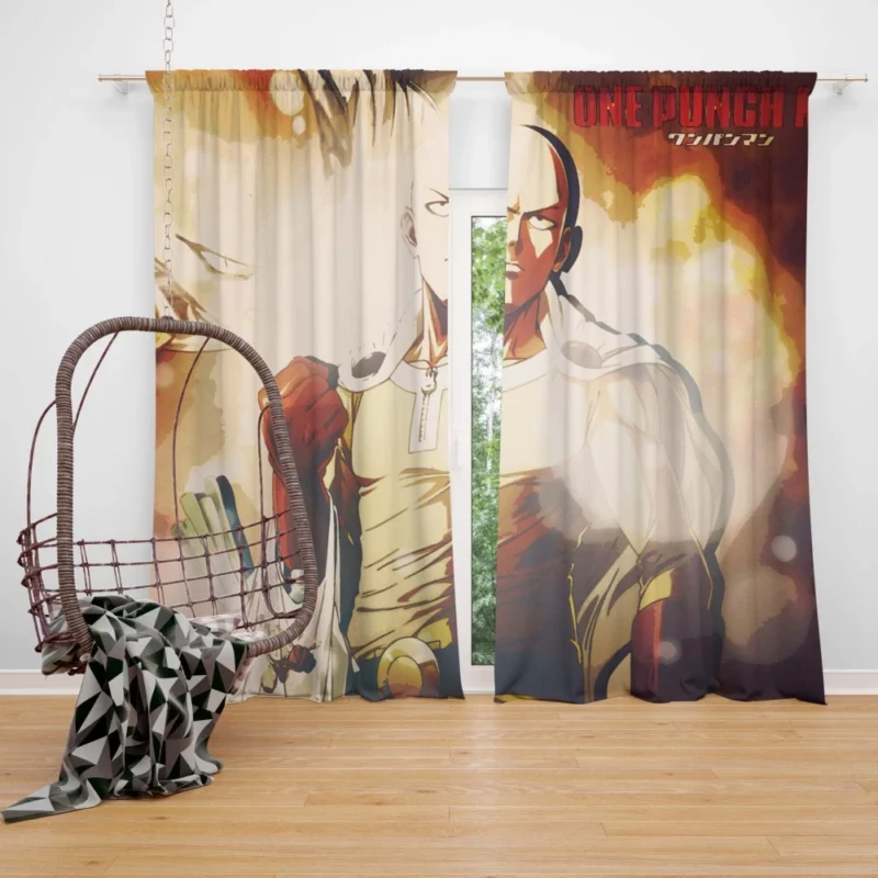 Saitama One Punch Hero Anime Curtain