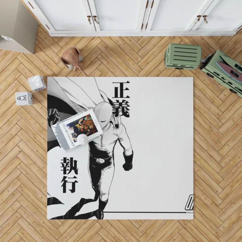 Saitama Power Unleashed Anime Rug