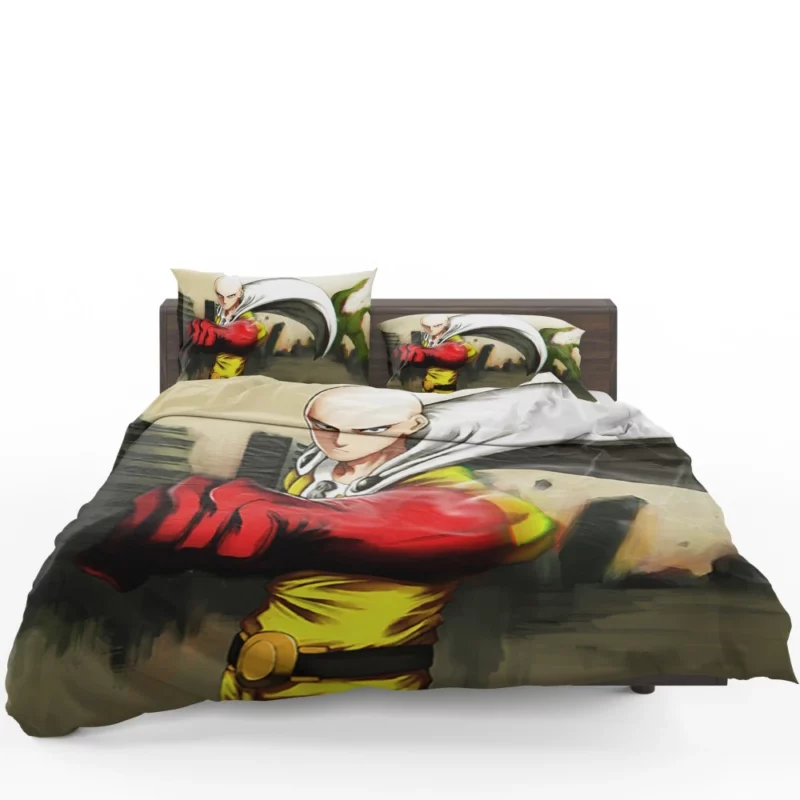 Saitama Unstoppable Hero Path Anime Bedding Set