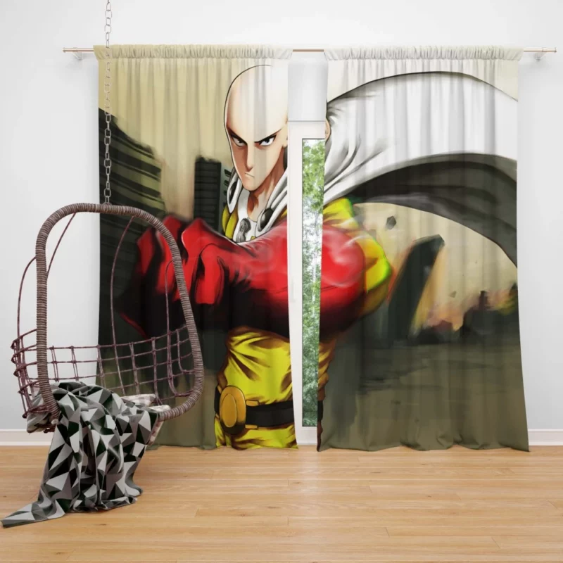 Saitama Unstoppable Hero Path Anime Curtain