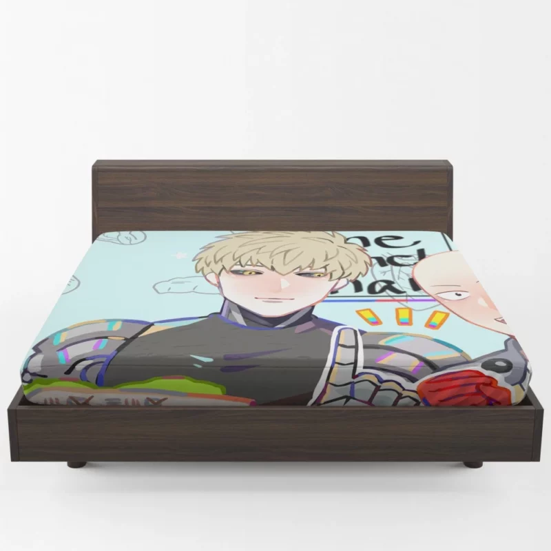 Saitama and Genos One-Punch Heroes Anime Fitted Sheet 1