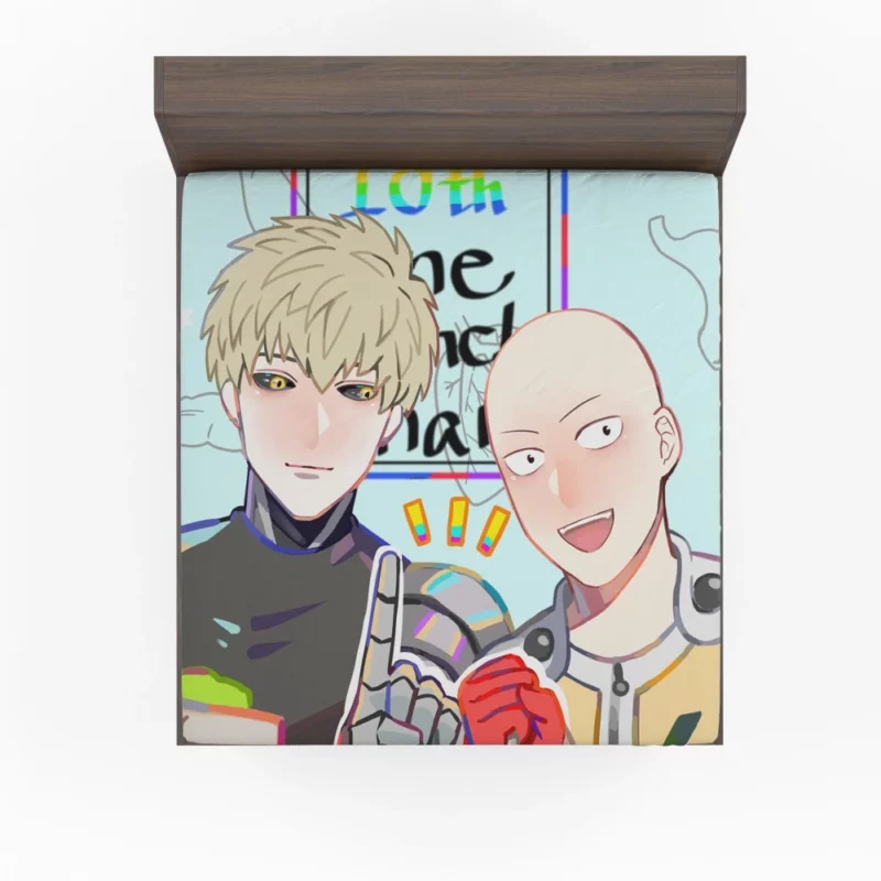 Saitama and Genos One-Punch Heroes Anime Fitted Sheet