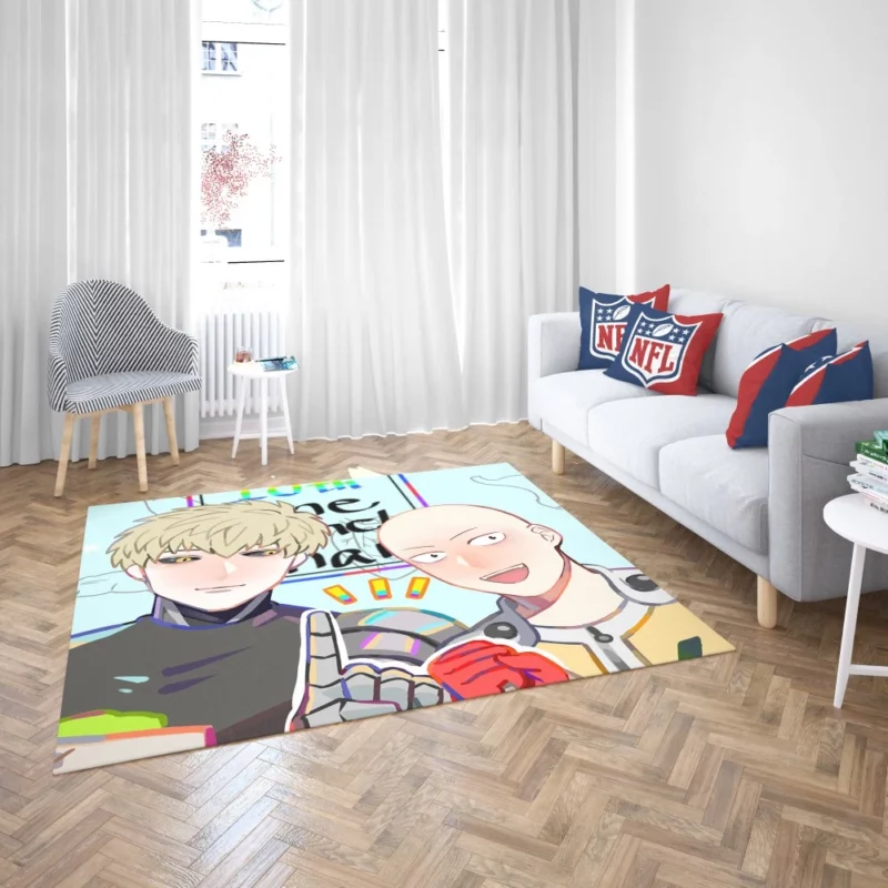 Saitama and Genos One-Punch Heroes Anime Rug 2