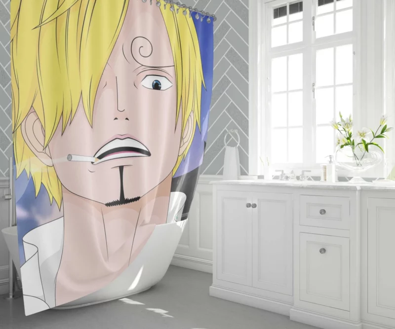 Sanji Culinary Adventures Anime Shower Curtain 1