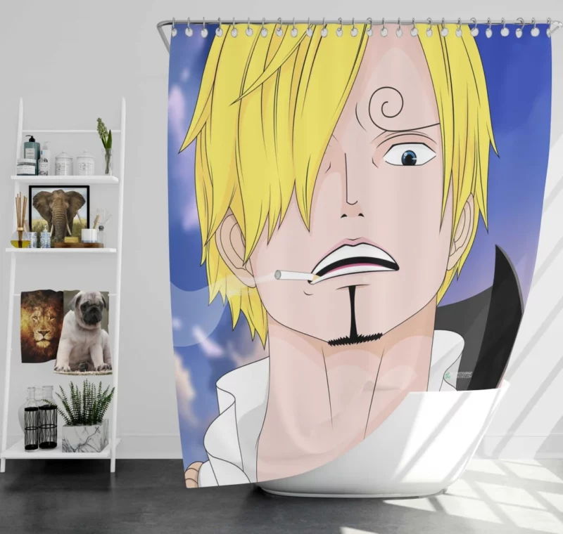 Sanji Culinary Adventures Anime Shower Curtain