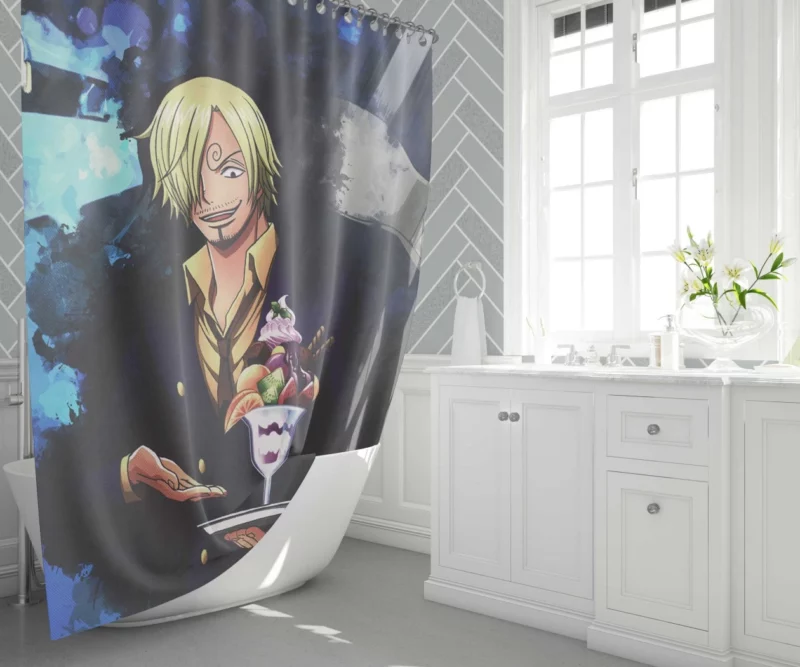 Sanji Culinary Delights Await Anime Shower Curtain 1