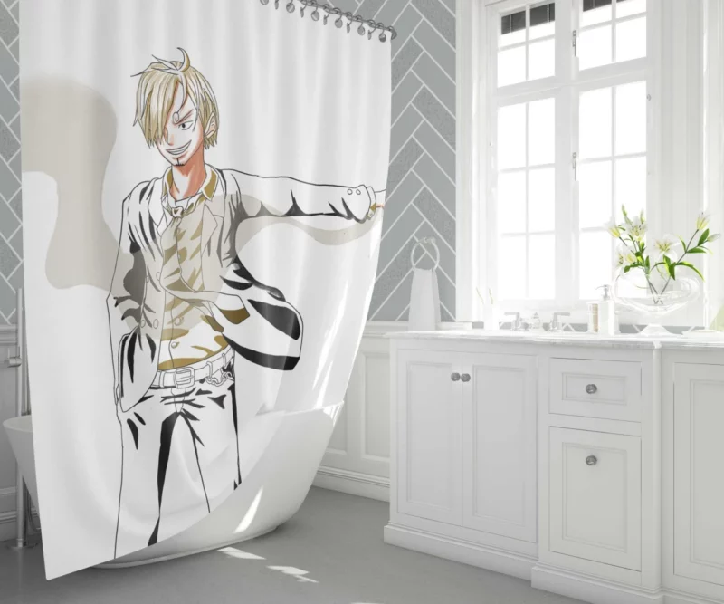 Sanji Flavorful Quest Awaits Anime Shower Curtain 1