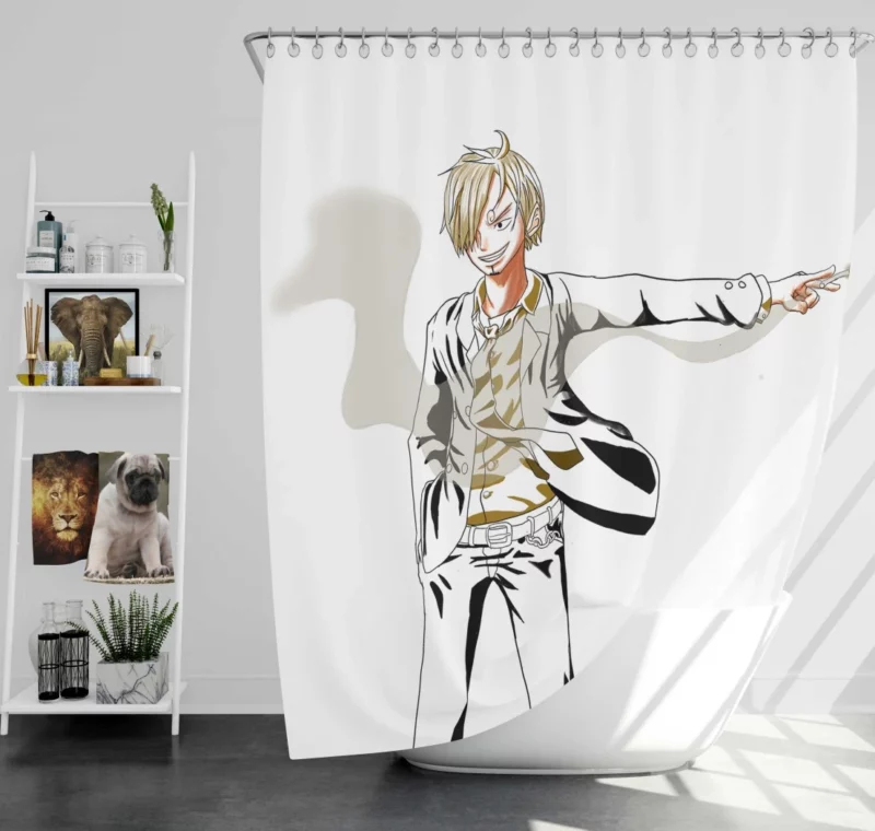 Sanji Flavorful Quest Awaits Anime Shower Curtain