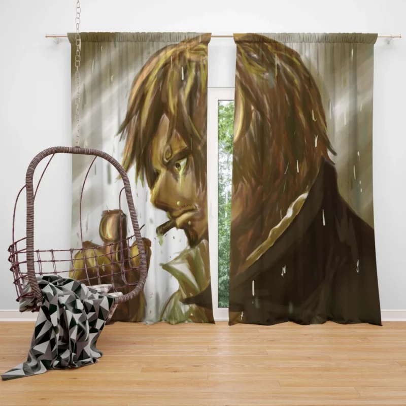 Sanji Pirate Cooking Passion Anime Curtain