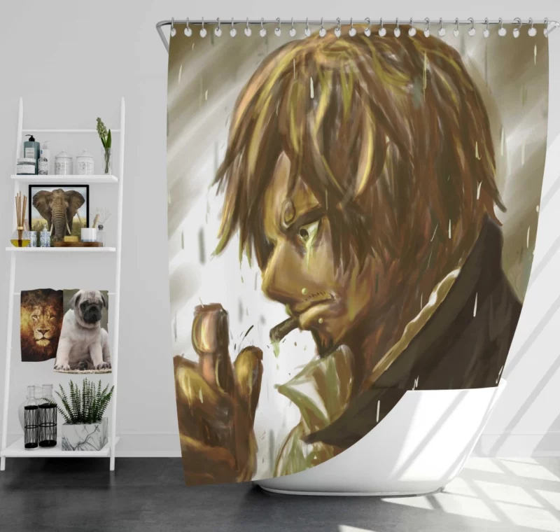 Sanji Pirate Cooking Passion Anime Shower Curtain