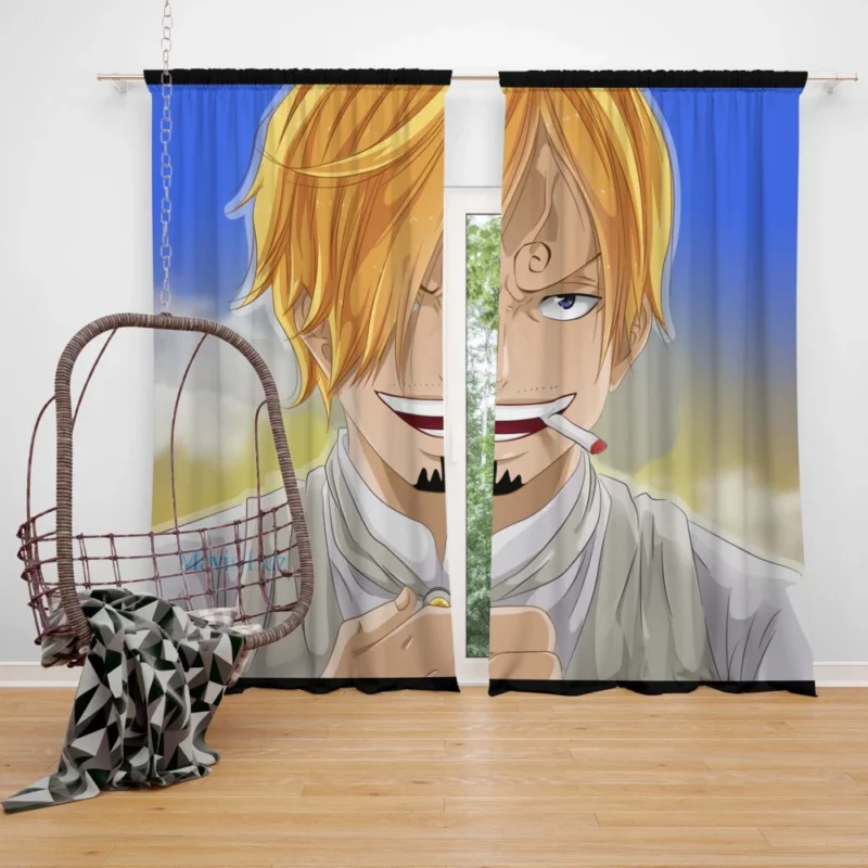 Sanji Pirate Flavorful Path Anime Curtain