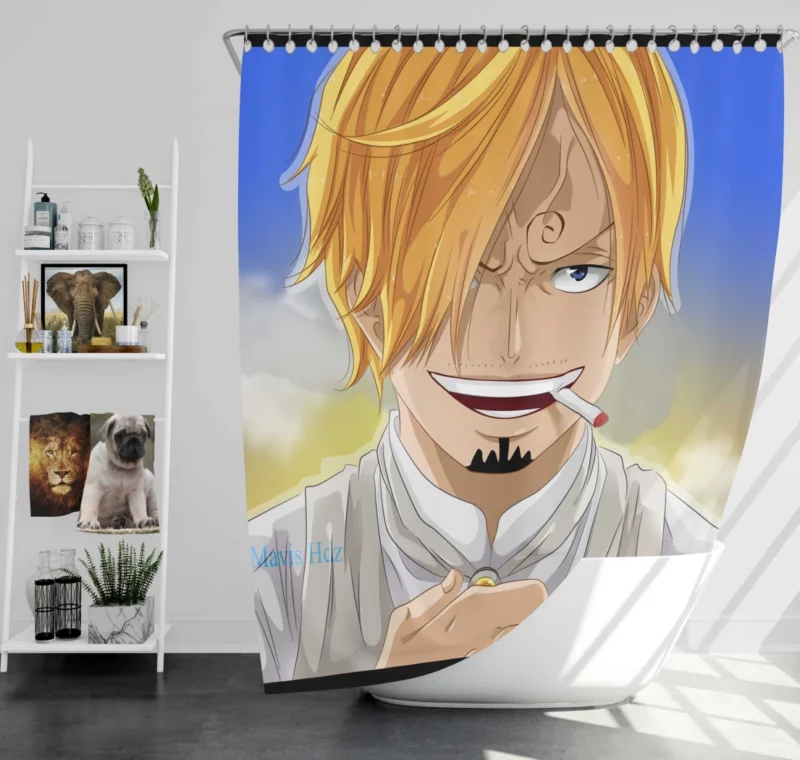 Sanji Pirate Flavorful Path Anime Shower Curtain