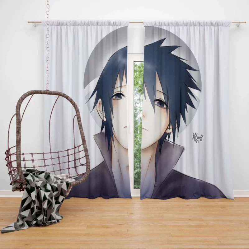 Sasuke Determination Shinobi Path Anime Curtain