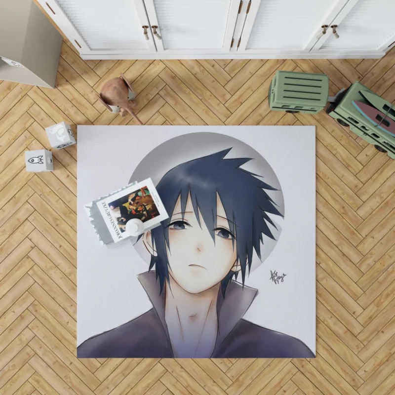 Sasuke Determination Shinobi Path Anime Rug