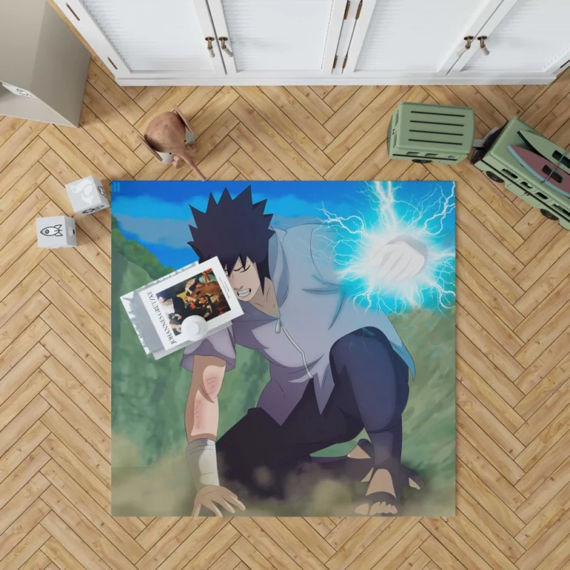 Sasuke Determination Shinobi Saga Anime Rug