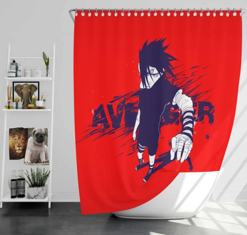 Sasuke Path Shinobi Tale Anime Shower Curtain