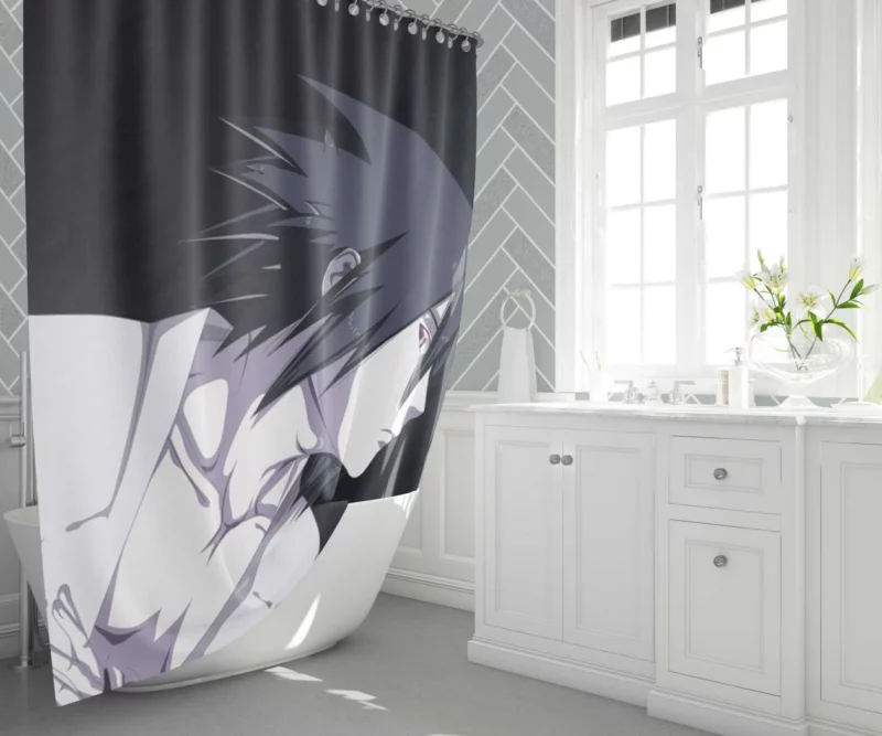 Sasuke Pursuit Shinobi Path Anime Shower Curtain 1