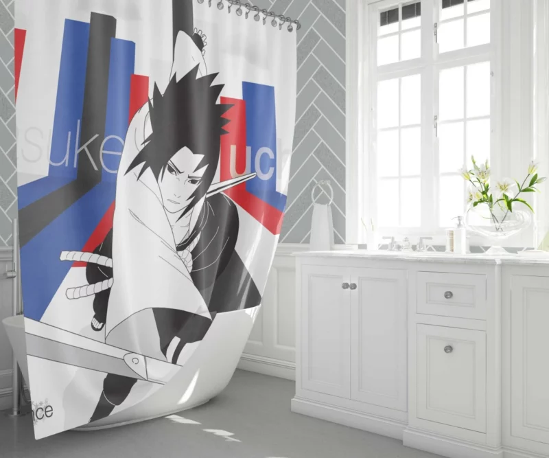 Sasuke Redemption Shinobi Chronicles Anime Shower Curtain 1